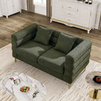 Modulares Ecksofa Ouyessir aus Teddy-Stoff, modernes L-Form-Sofa für 2/3/4 Personen mit Kissen