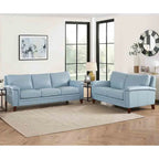 Hydeline Westcott set van bank en loveseat van volnerfleer met traagschuim en veren