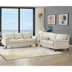 Hydeline Westcott set van bank en loveseat van volnerfleer met traagschuim en veren