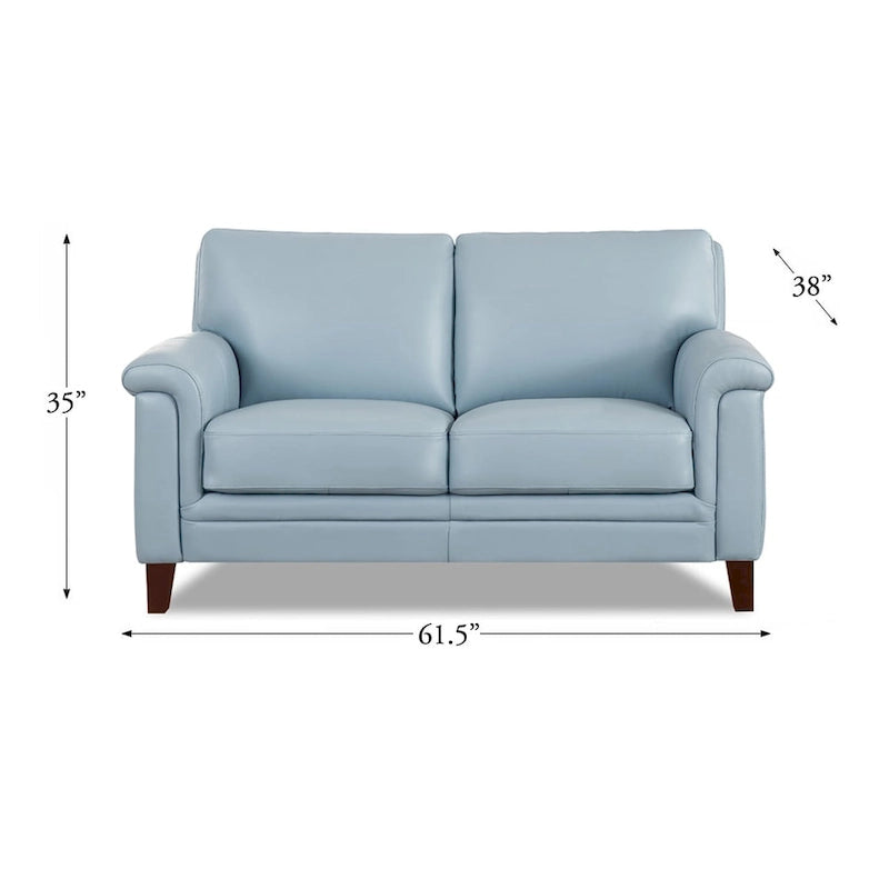 Hydeline Westcott set van bank en loveseat van volnerfleer met traagschuim en veren