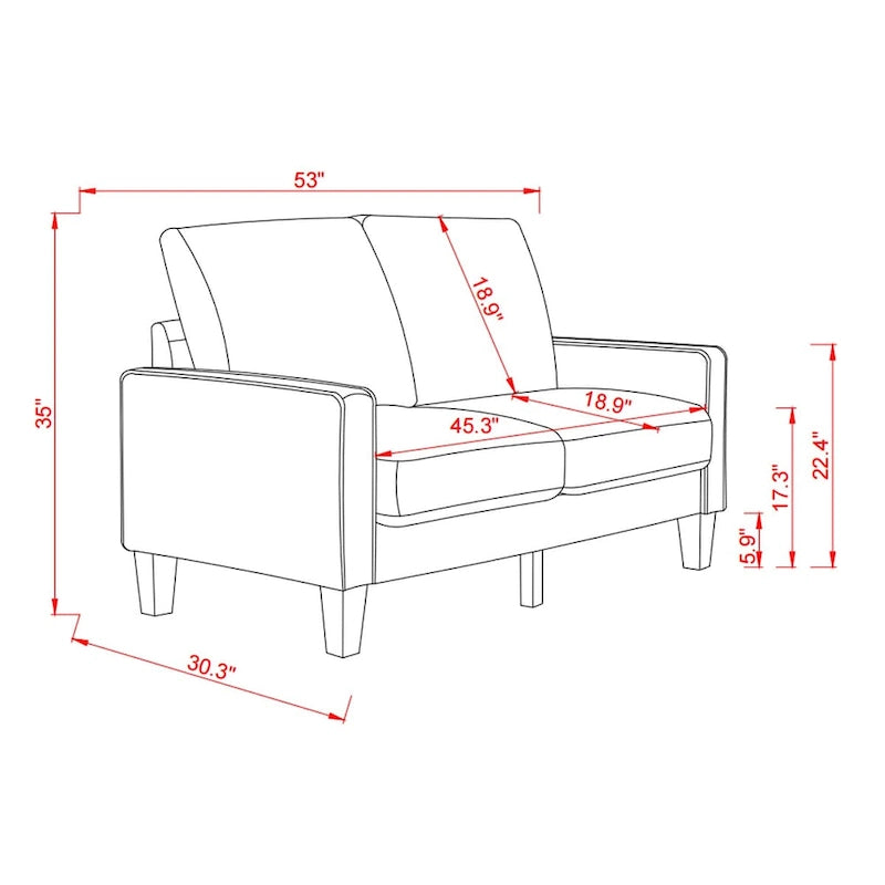 Moderne woonkamermeubels, loveseat