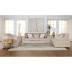 Zestaw Roundhill Furniture Nason: sofa, kanapa dwuosobowa i fotel do przytulania z szerokiego sztruksu