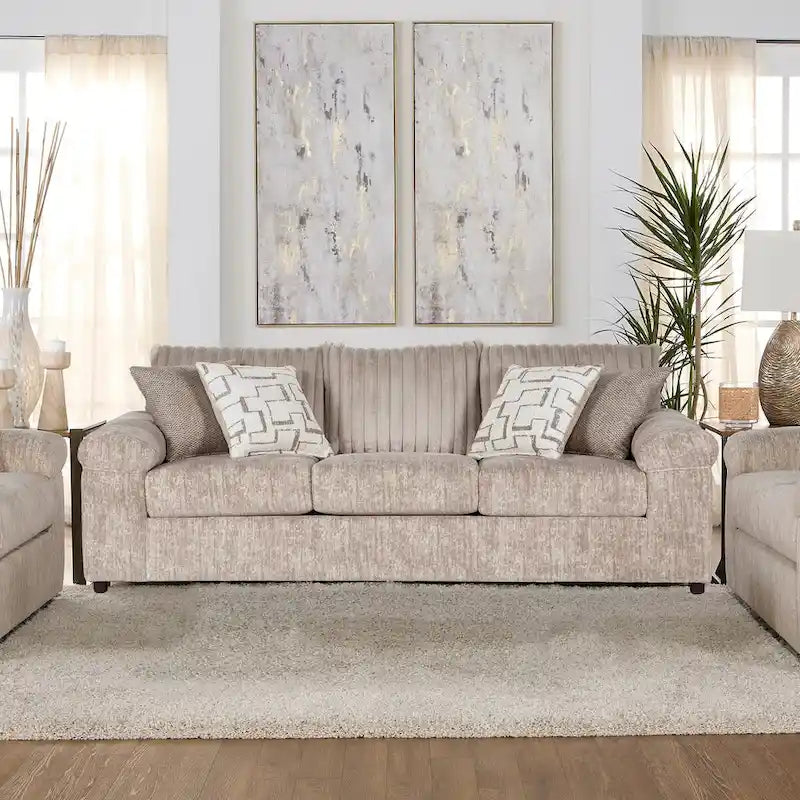 Zestaw Roundhill Furniture Nason: sofa, kanapa dwuosobowa i fotel do przytulania z szerokiego sztruksu