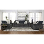 Zestaw Roundhill Furniture Nason: sofa, kanapa dwuosobowa i fotel do przytulania z szerokiego sztruksu