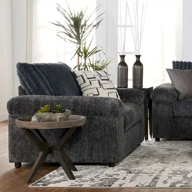 Zestaw Roundhill Furniture Nason: sofa, kanapa dwuosobowa i fotel do przytulania z szerokiego sztruksu