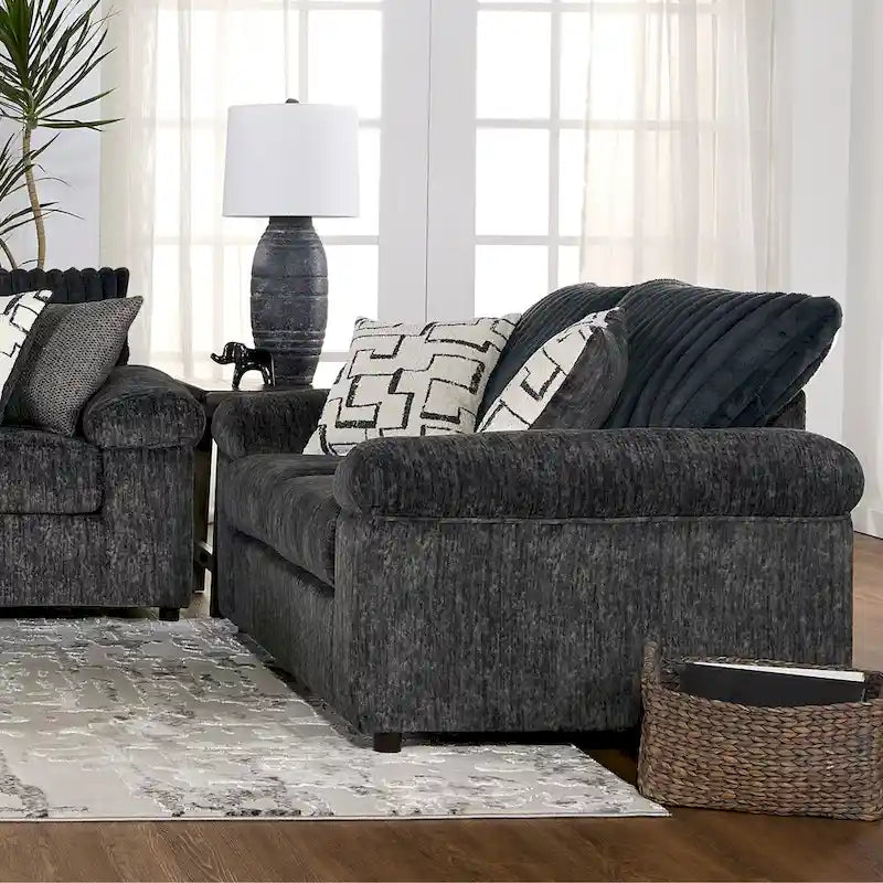 Zestaw Roundhill Furniture Nason: sofa, kanapa dwuosobowa i fotel do przytulania z szerokiego sztruksu