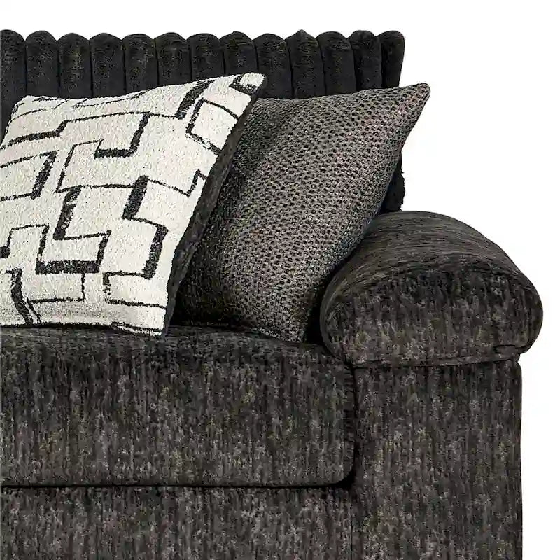 Zestaw Roundhill Furniture Nason: sofa, kanapa dwuosobowa i fotel do przytulania z szerokiego sztruksu