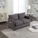 Moderner Zweisitzer aus Chenille, gepolstertes 2-Sitzer-Sofa, modernes Sofa für Wohnzimmer, Schlafzimmer oder Apartment
