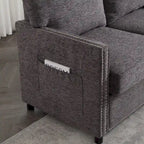 Moderner Zweisitzer aus Chenille, gepolstertes 2-Sitzer-Sofa, modernes Sofa für Wohnzimmer, Schlafzimmer oder Apartment