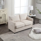 Moderner Zweisitzer aus Chenille, gepolstertes 2-Sitzer-Sofa, modernes Sofa für Wohnzimmer, Schlafzimmer oder Apartment