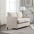 Moderner Zweisitzer aus Chenille, gepolstertes 2-Sitzer-Sofa, modernes Sofa für Wohnzimmer, Schlafzimmer oder Apartment
