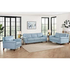 Hydeline Westcott Sofagarnitur aus vollnarbigem Leder mit Sofa, Loveseat und Sessel, Memory-Schaum und Federn