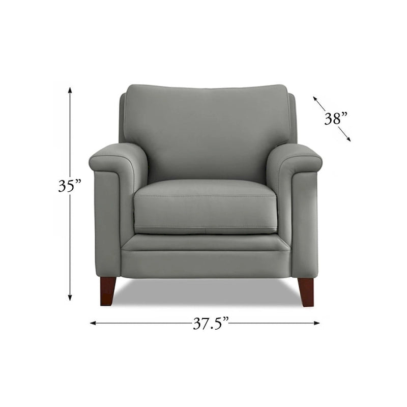 Hydeline Westcott Sofagarnitur aus vollnarbigem Leder mit Sofa, Loveseat und Sessel, Memory-Schaum und Federn