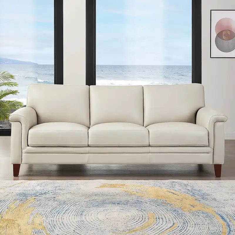 Hydeline Westcott Sofagarnitur aus vollnarbigem Leder mit Sofa, Loveseat und Sessel, Memory-Schaum und Federn