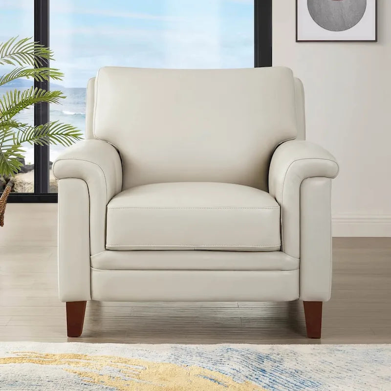 Hydeline Westcott Sofagarnitur aus vollnarbigem Leder mit Sofa, Loveseat und Sessel, Memory-Schaum und Federn