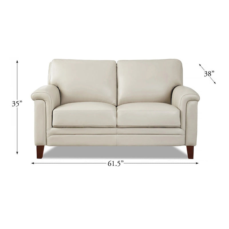 Hydeline Westcott Sofagarnitur aus vollnarbigem Leder mit Sofa, Loveseat und Sessel, Memory-Schaum und Federn