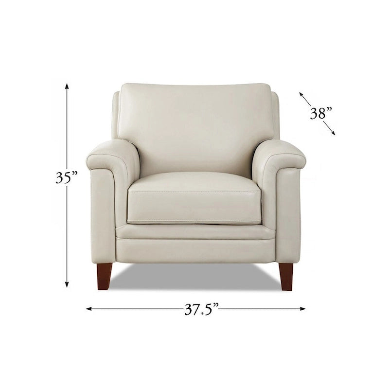 Hydeline Westcott Sofagarnitur aus vollnarbigem Leder mit Sofa, Loveseat und Sessel, Memory-Schaum und Federn