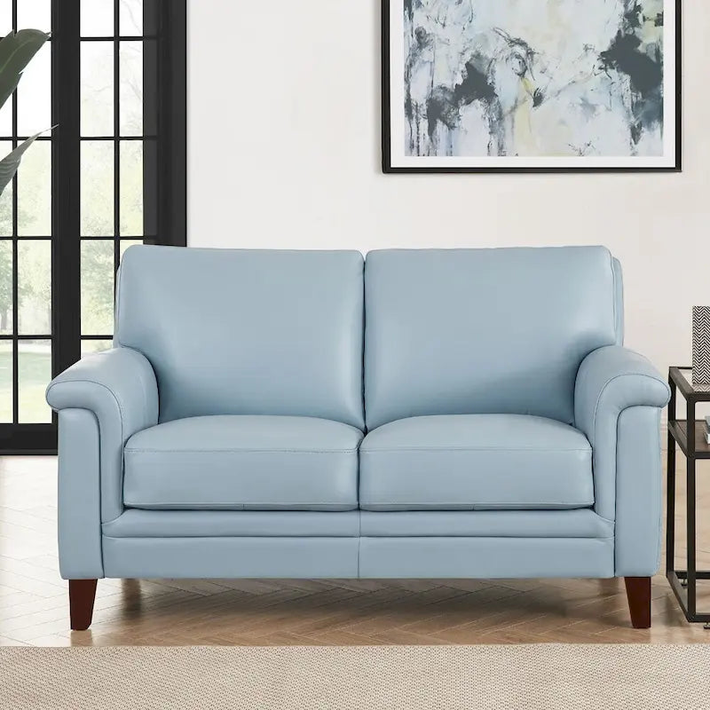 Hydeline Westcott Sofagarnitur aus vollnarbigem Leder mit Sofa, Loveseat und Sessel, Memory-Schaum und Federn
