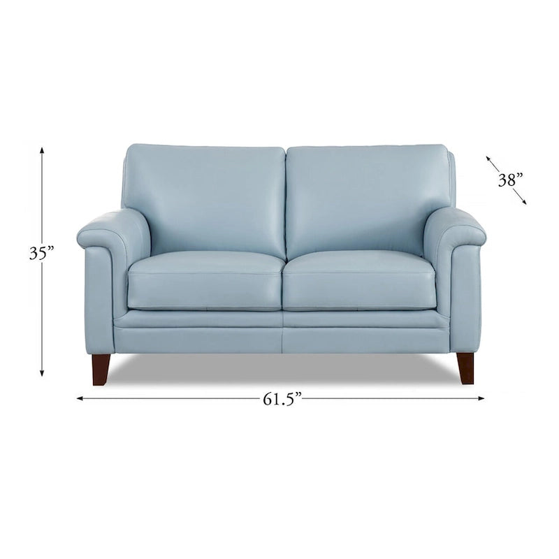 Hydeline Westcott Sofagarnitur aus vollnarbigem Leder mit Sofa, Loveseat und Sessel, Memory-Schaum und Federn