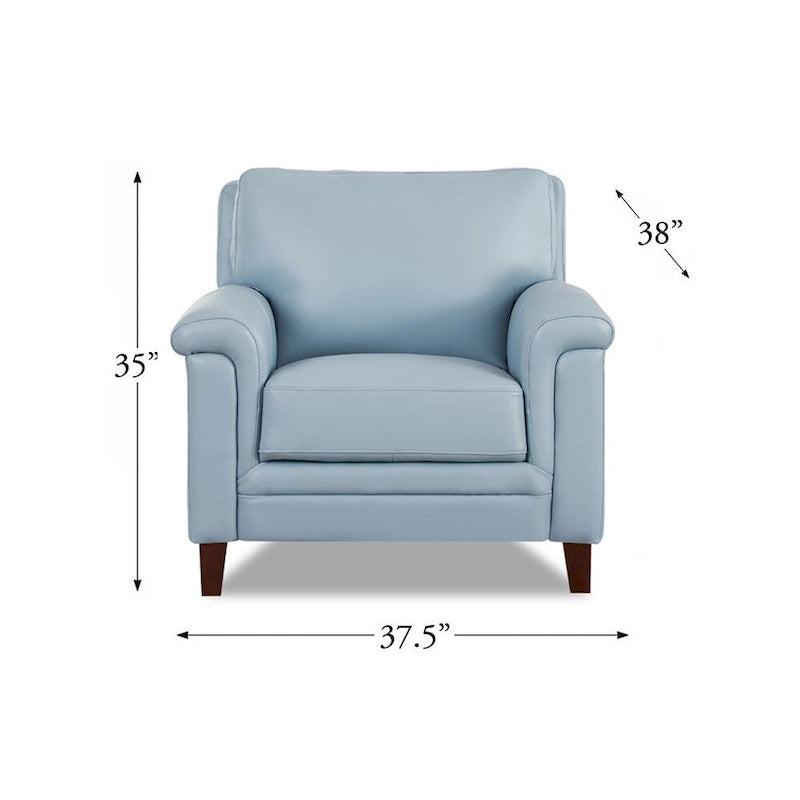 Hydeline Westcott Sofagarnitur aus vollnarbigem Leder mit Sofa, Loveseat und Sessel, Memory-Schaum und Federn