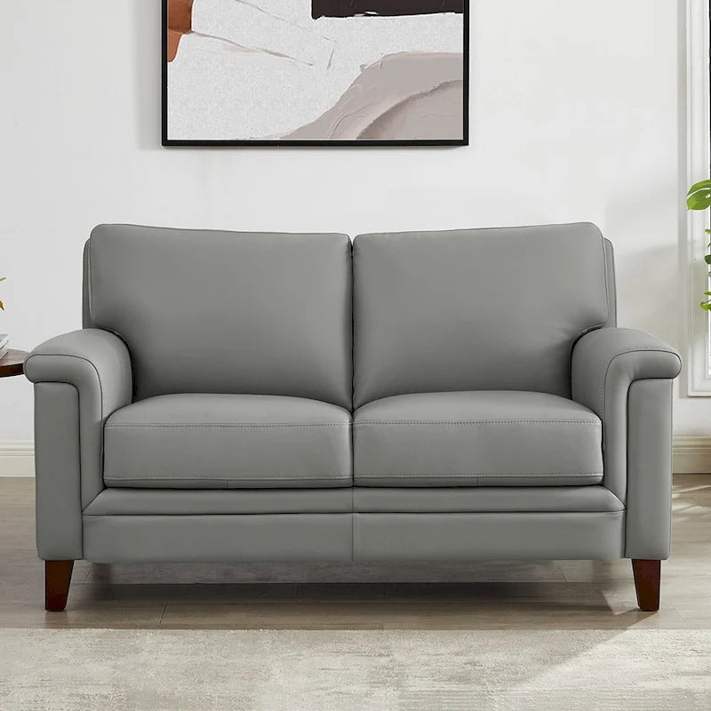 Hydeline Westcott Sofagarnitur aus vollnarbigem Leder mit Sofa, Loveseat und Sessel, Memory-Schaum und Federn