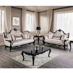 Furniture of America Clarissa tradycyjny zestaw sof z pikowanym guzikami oparciem i poduszką dekoracyjną