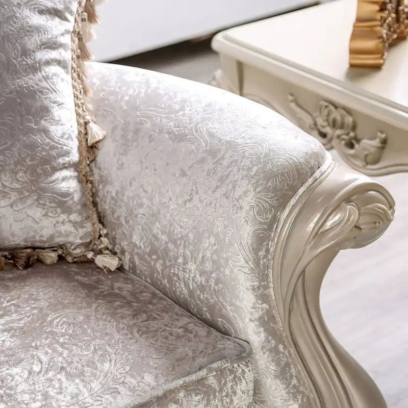 Furniture of America Clarissa tradycyjny zestaw sof z pikowanym guzikami oparciem i poduszką dekoracyjną