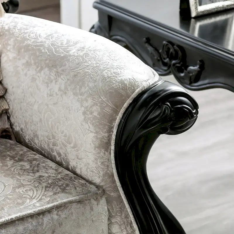Furniture of America Clarissa tradycyjny zestaw sof z pikowanym guzikami oparciem i poduszką dekoracyjną