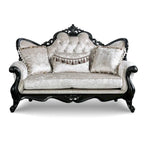 Furniture of America Clarissa tradycyjny zestaw sof z pikowanym guzikami oparciem i poduszką dekoracyjną