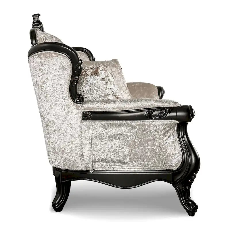 Furniture of America Clarissa tradycyjny zestaw sof z pikowanym guzikami oparciem i poduszką dekoracyjną