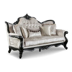 Furniture of America Clarissa tradycyjny zestaw sof z pikowanym guzikami oparciem i poduszką dekoracyjną