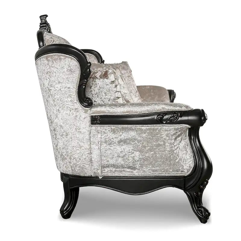 Furniture of America Clarissa tradycyjny zestaw sof z pikowanym guzikami oparciem i poduszką dekoracyjną