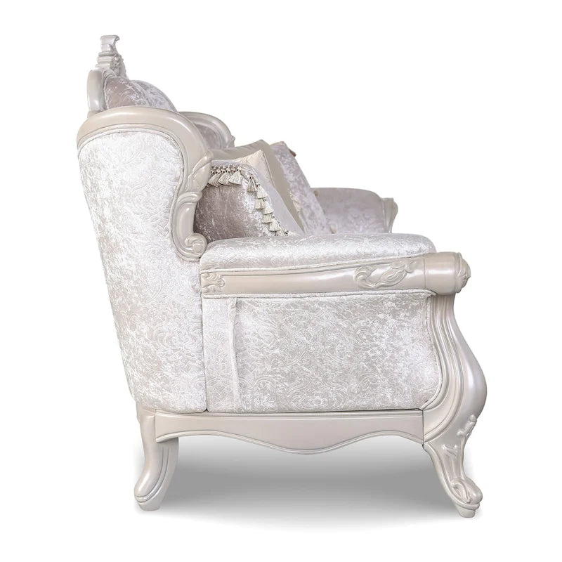Furniture of America Clarissa tradycyjny zestaw sof z pikowanym guzikami oparciem i poduszką dekoracyjną