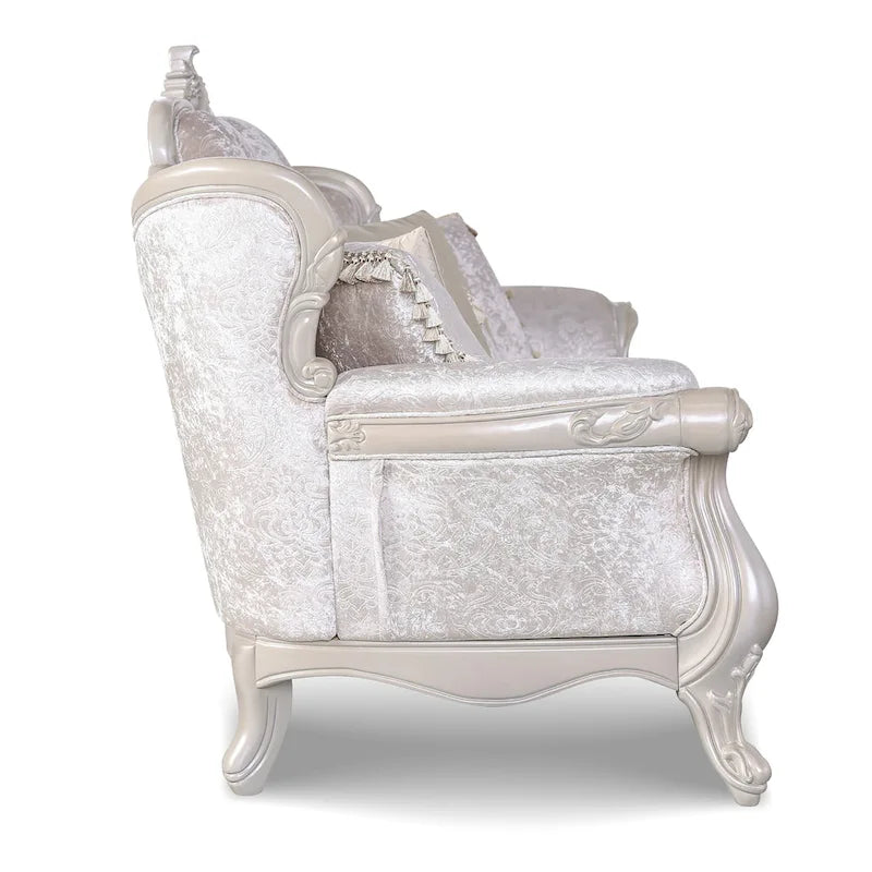 Furniture of America Clarissa tradycyjny zestaw sof z pikowanym guzikami oparciem i poduszką dekoracyjną