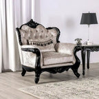 Furniture of America Clarissa tradycyjny zestaw sof z pikowanym guzikami oparciem i poduszką dekoracyjną