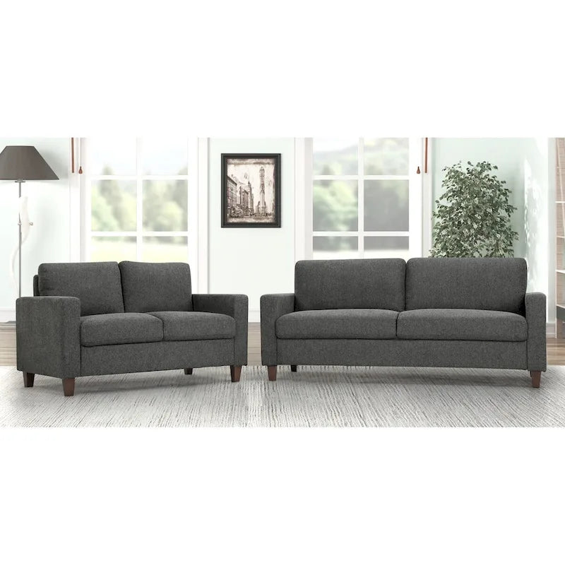 Set di divani da soggiorno imbottiti da 2 pezzi, stile contemporaneo