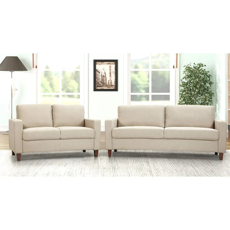 Set di divani da soggiorno imbottiti da 2 pezzi, stile contemporaneo