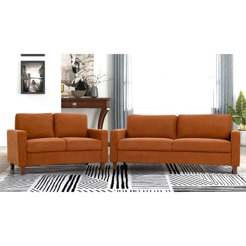 Set di divani da soggiorno imbottiti da 2 pezzi, stile contemporaneo