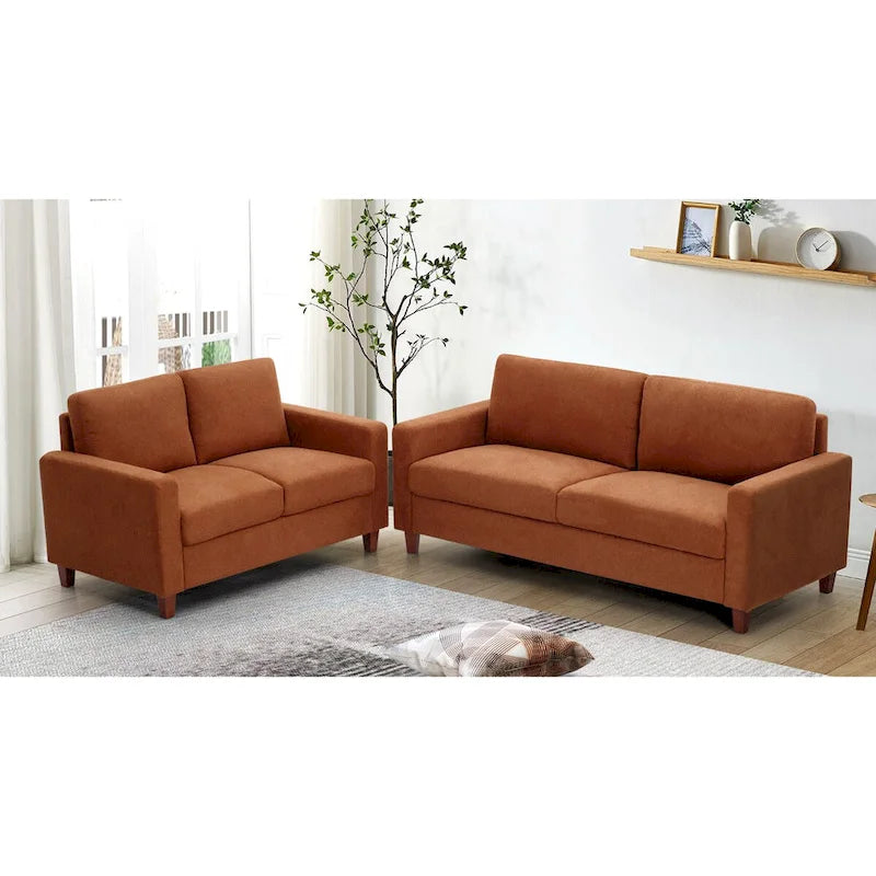 Set di divani da soggiorno imbottiti da 2 pezzi, stile contemporaneo