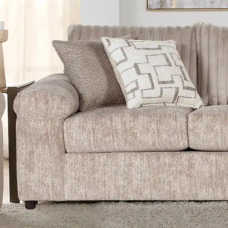 Roundhill Furniture Nason-set met ribfluwelen bank en loveseat