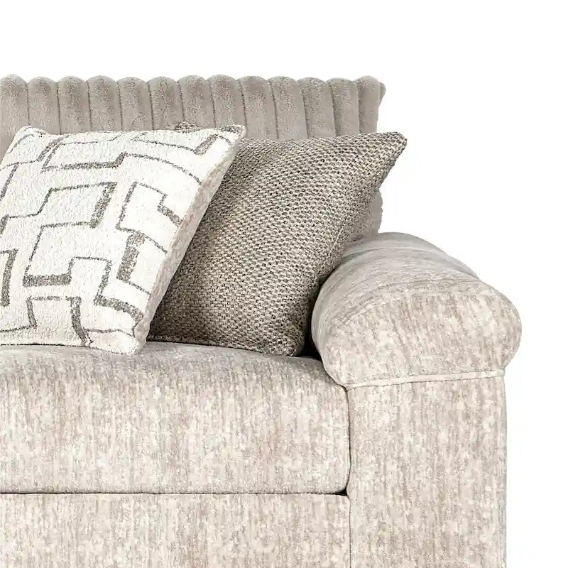 Roundhill Furniture Nason-set met ribfluwelen bank en loveseat