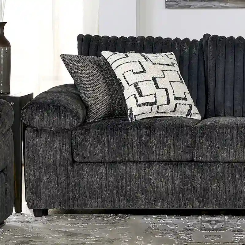 Roundhill Furniture Nason-set met ribfluwelen bank en loveseat