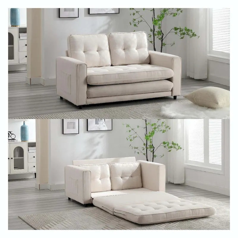 Sofa 3-krotnie składana, rozkładana sofa futon z funkcją spania