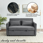 Convertible Sofa Bed, 3-In-1 Versatile Velvet Double Sofa With Pullout Bed