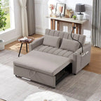Converteerbare slaapbank-loveseat van 55.9 inch met drie USB-poorten