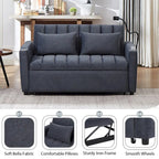 Converteerbare slaapbank-loveseat van 55.9 inch met drie USB-poorten