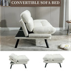 Divanetto letto convertibile COOLMORE in lino/microcamoscio/teddy con piedini in metallo