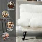 Divanetto letto convertibile COOLMORE in lino/microcamoscio/teddy con piedini in metallo