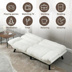 Divanetto letto convertibile COOLMORE in lino/microcamoscio/teddy con piedini in metallo
