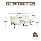 Divanetto letto convertibile COOLMORE in lino/microcamoscio/teddy con piedini in metallo